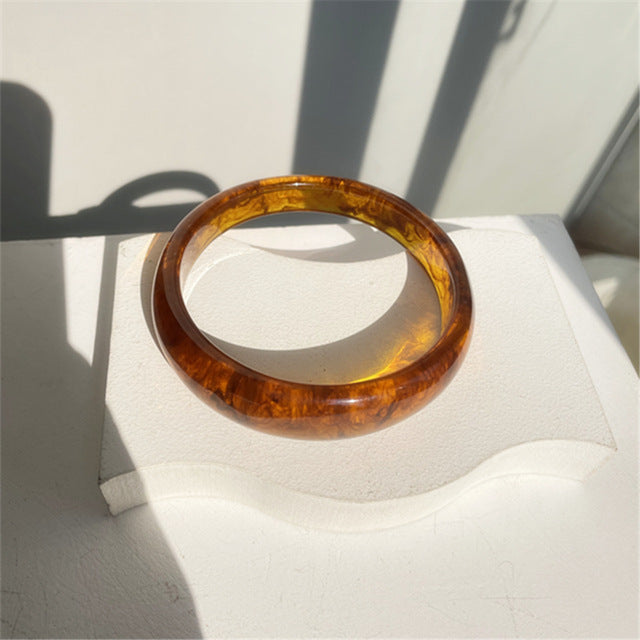 Wholesale fashion new marble acrylic bracelet shaped resin square round bracelet