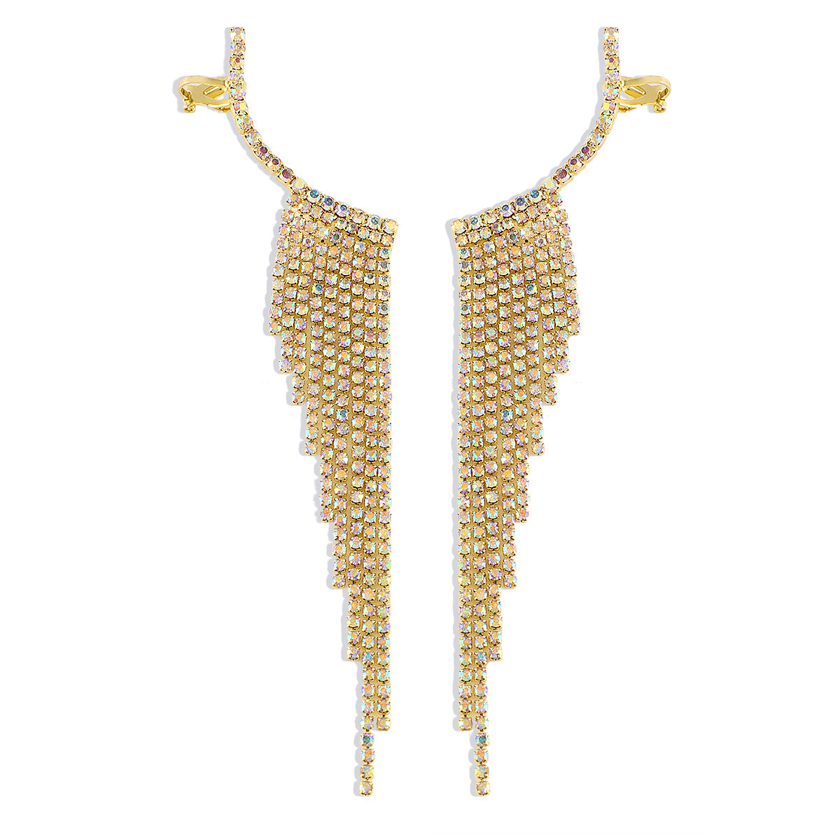 Wholesale Alloy Rhinestone Tassel Earrings