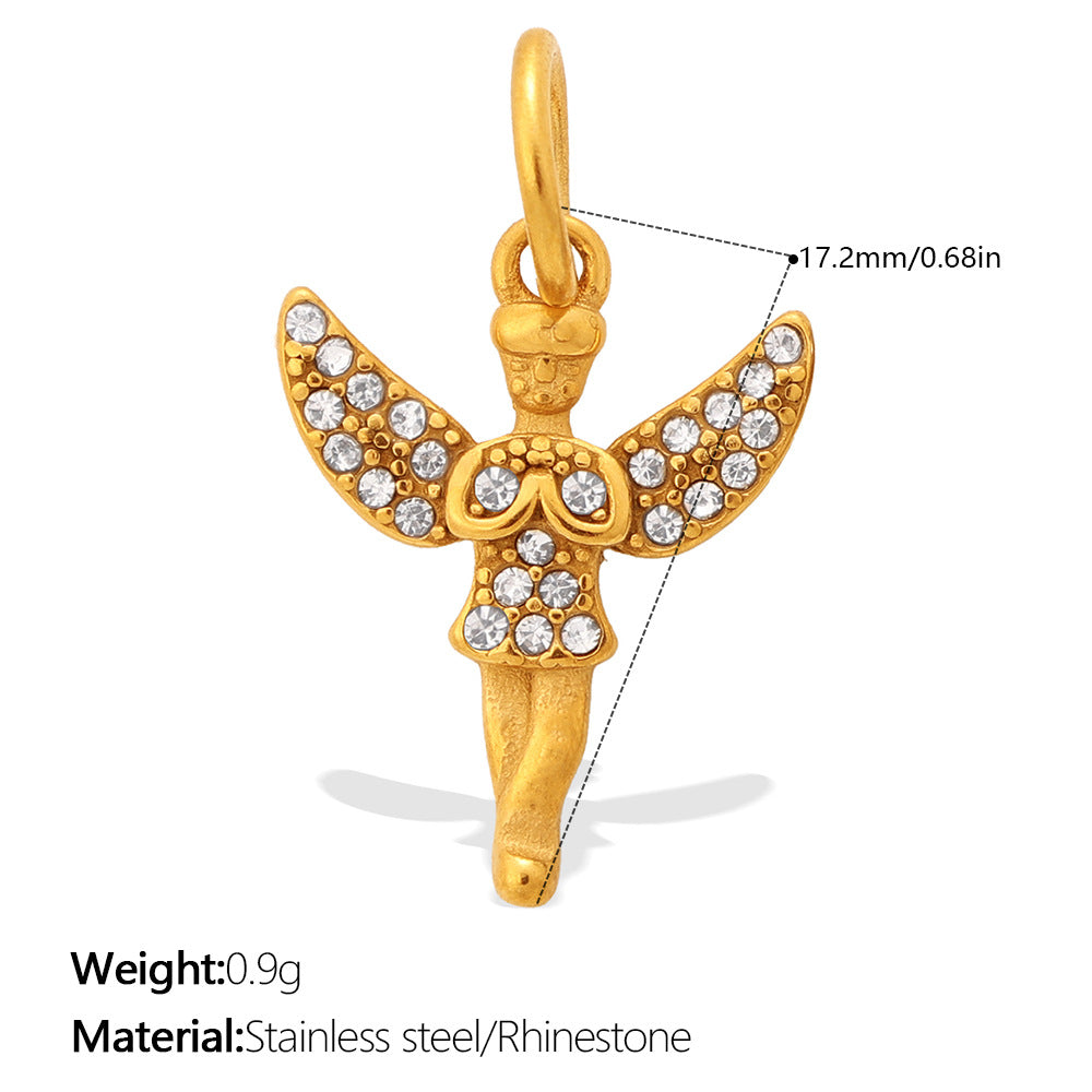 Wholesale Star Moon Angel Diamond Set Necklace Pendant Accessories