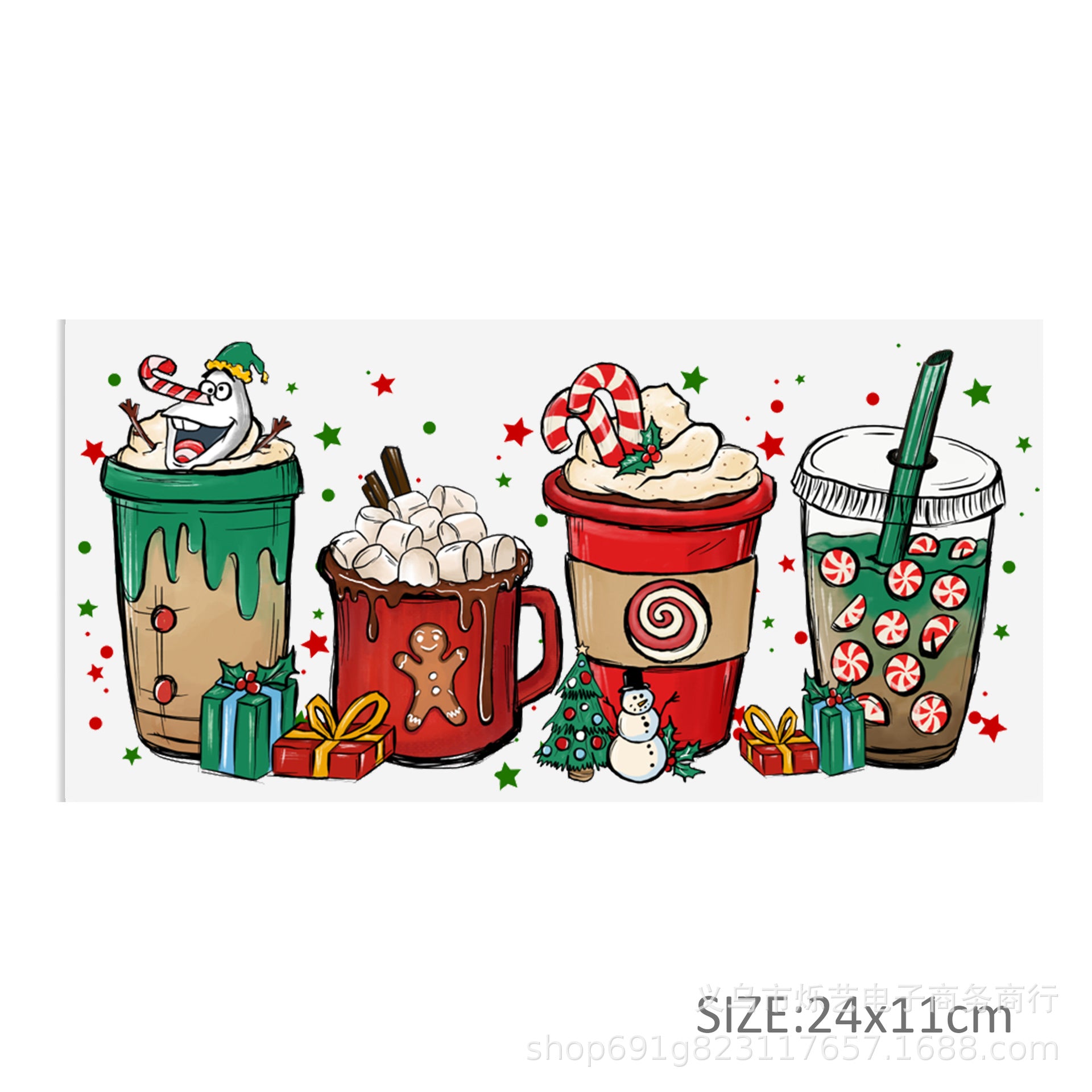 Wholesale Christmas series  Olaf  16oz Cup UV DTF Wraps