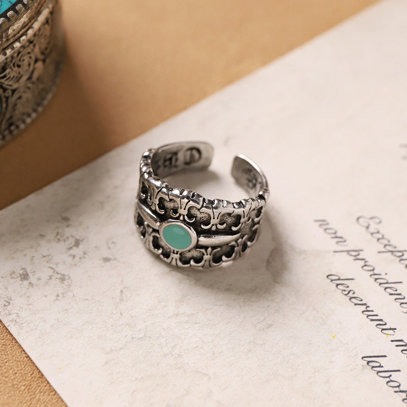 Wholesale Vintage ethnic style carved Bohemian open ring