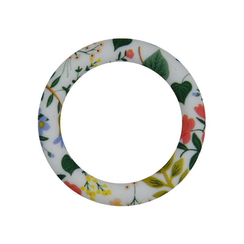 Wholesale 10PCS 65mm Teether Ring Food Grade Silicone Baby Teether Teether Pacifier Chain Accessories