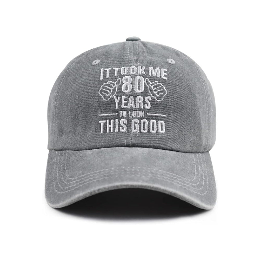 Wholesale Embroidered Washed Cotton 80th Vintage Baseball Cap