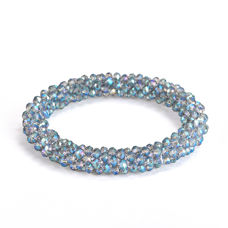 Wholesale Sequin Crystal Color Elastic Rubber Band Bracelet Dual Use