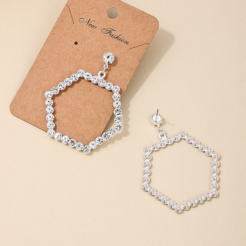 Wholesale Fashion metal geometric heart star ring French high-end temperament simple ladies earrings