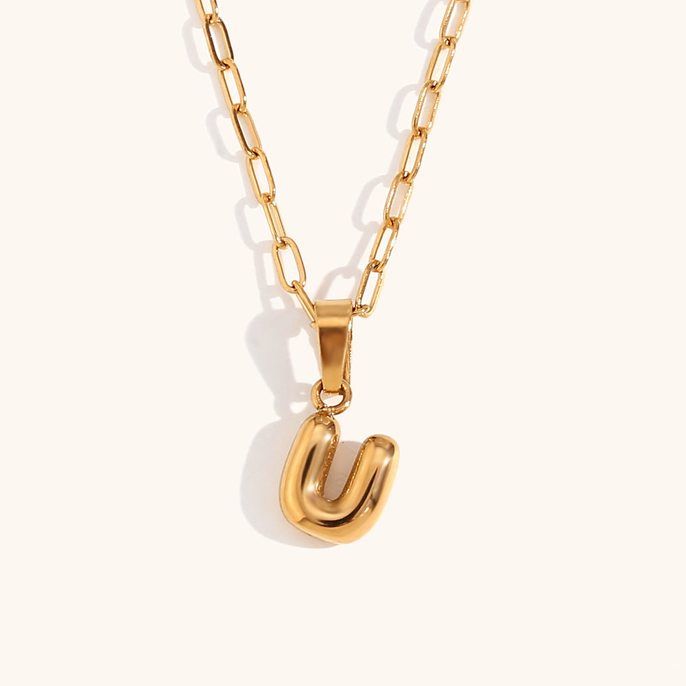 Wholesale Mini Bubble Letter 18K Necklaces