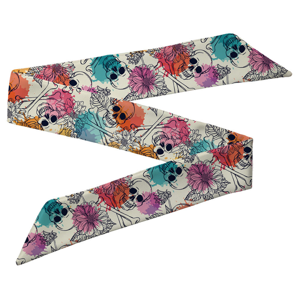 Wholesale Fresh Flower Skull Polyester Hair Bands
