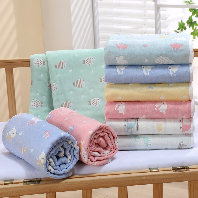 Wholesale Six-layer gauze blanket quality children's quilt infant towel quilt children's cotton gauze bath towel 110*110cm
