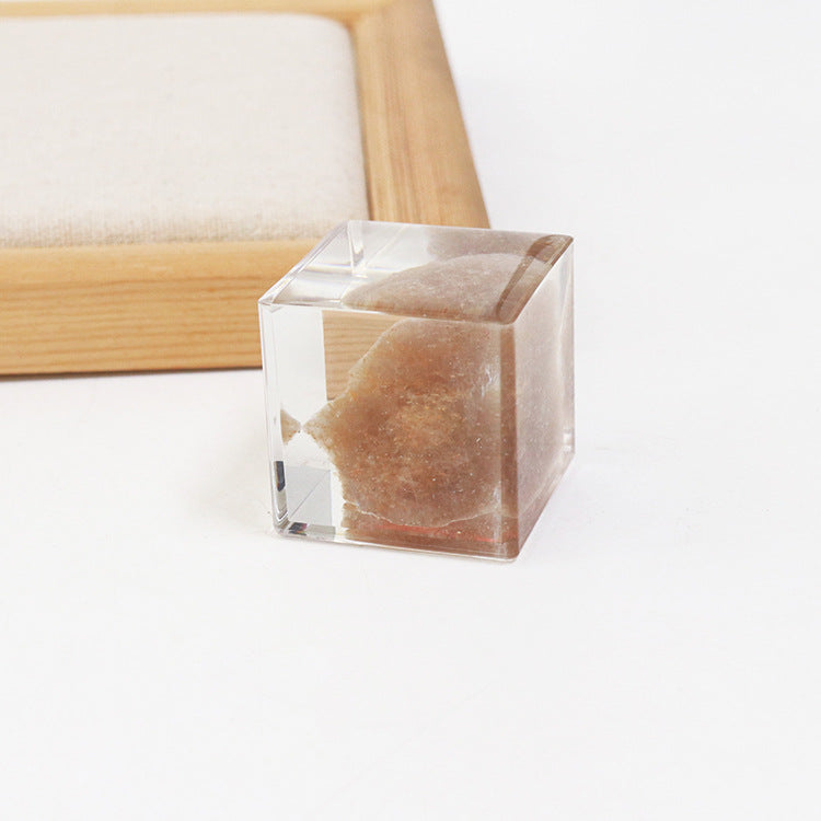 Wholesale 6pcs Natural Color Mineral Resin Drip Glue Crafts Ornaments