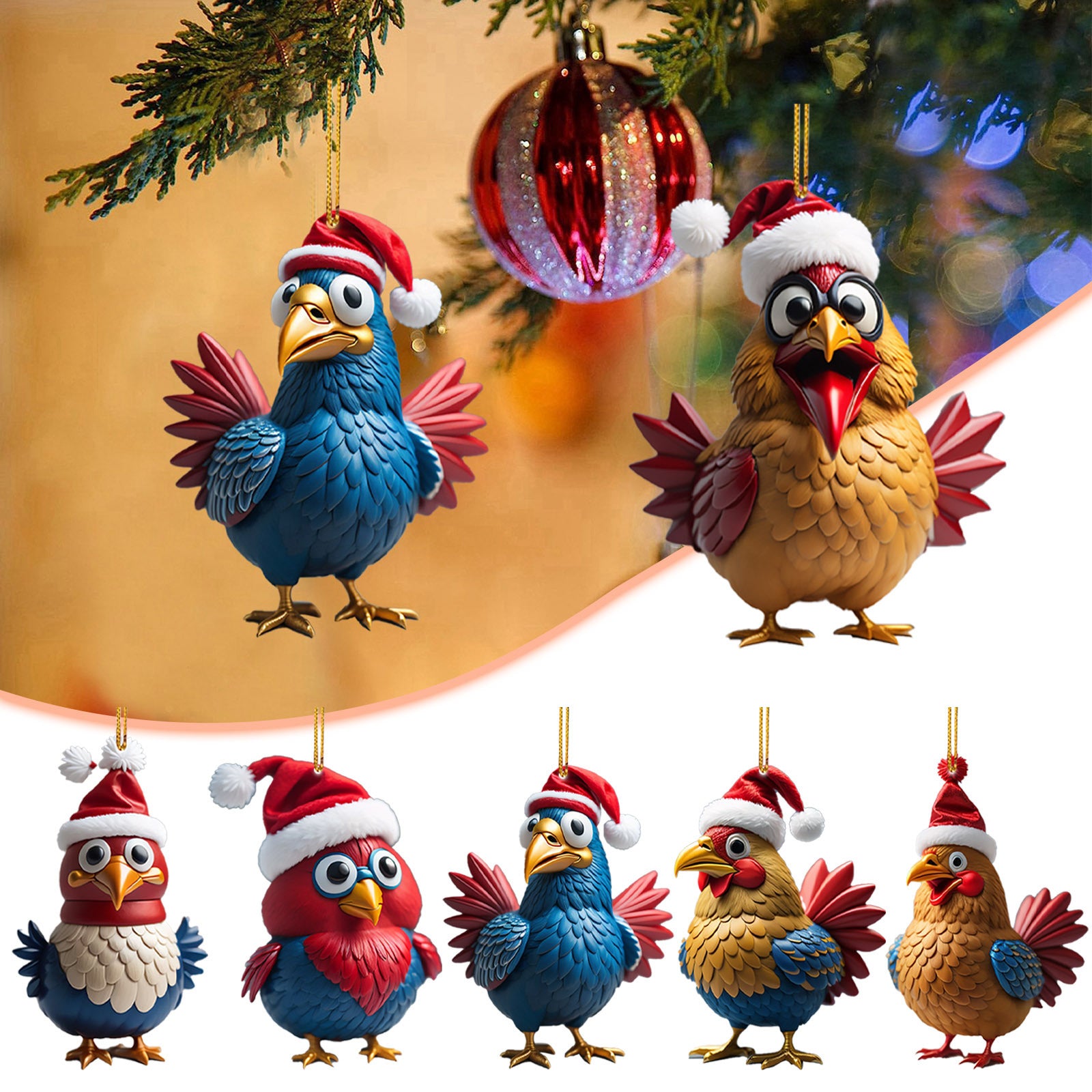 Wholesale Creative Cute Animal Christmas Pendant Car Home Christmas Tree Decorations