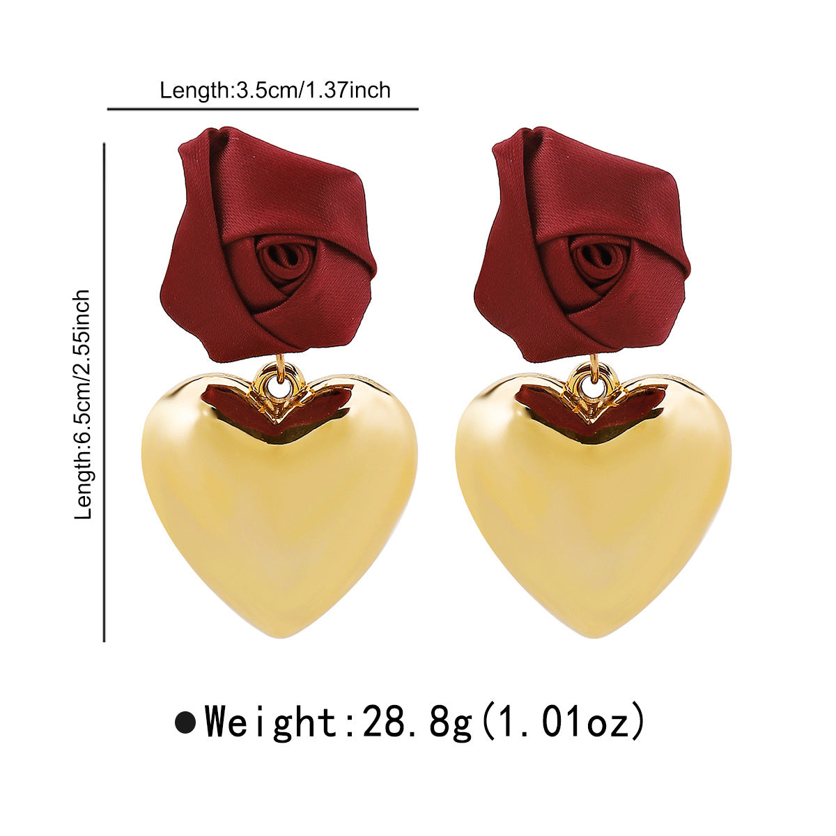 Wholesale  Valentine' s Day Rose Love Earrings