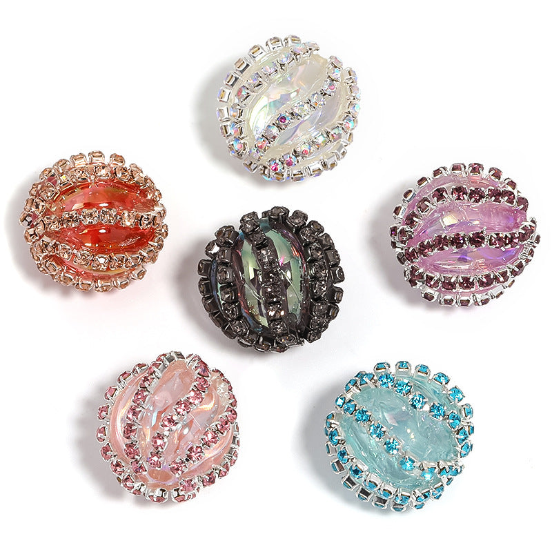 Wholesale 25pcs Rhinestone Pumpkin Beads Colorful Lantern Accessories Material Beads