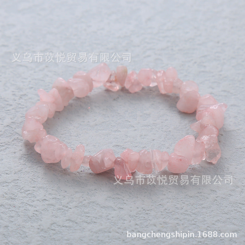 Wholesale 5pcs natural crystal gravel elastic bracelet colorful gravel bracelet