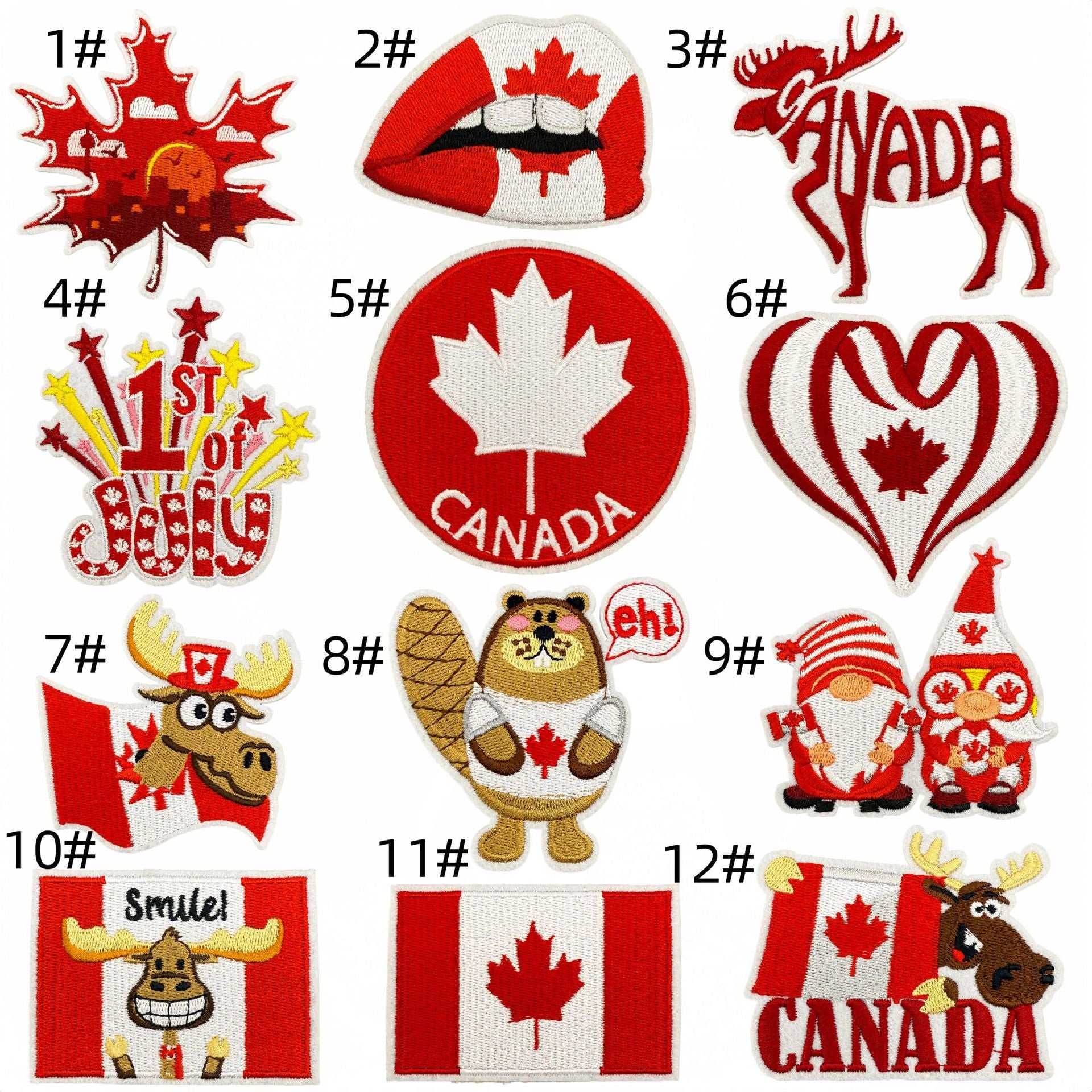 Wholesale Red Cartoon Maple Leaf DIY Patches