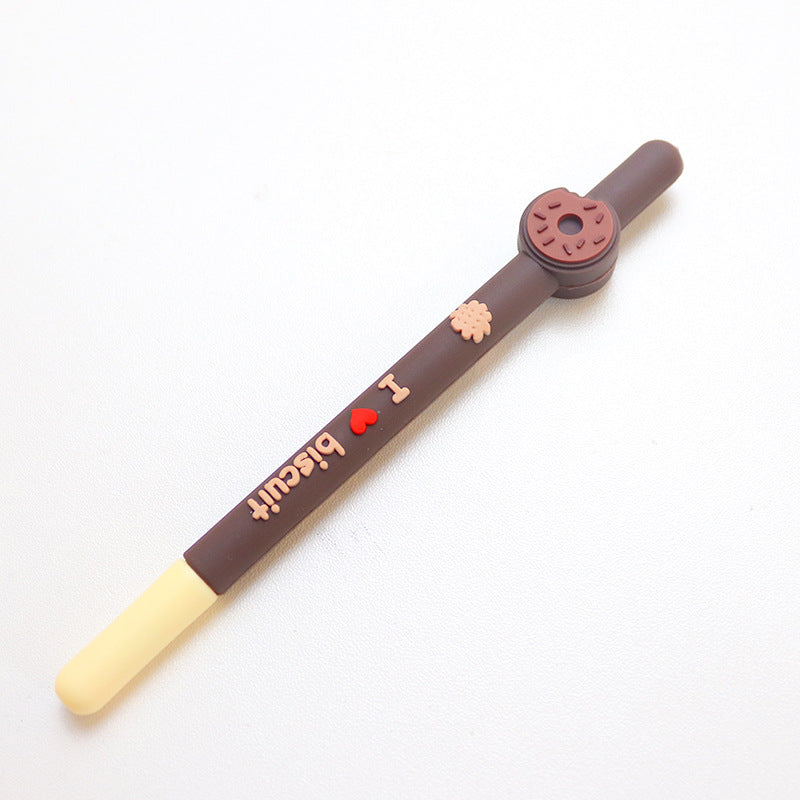 Wholesale Silicone Chocolate Stick Pattern Plastic Neutral Pen