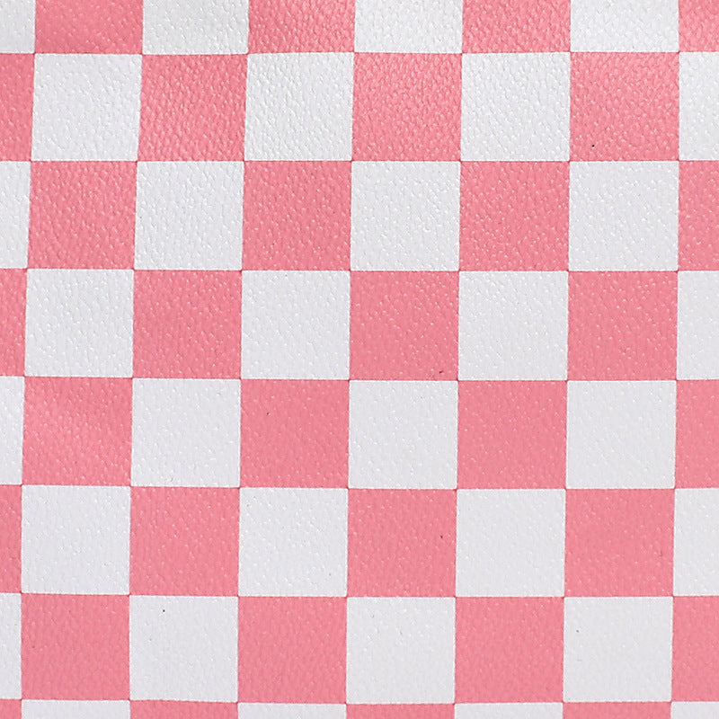 Wholesale Checkerboard PU Makeup Bag Checkerboard Storage Bag Checkerboard Pen Bag Bag