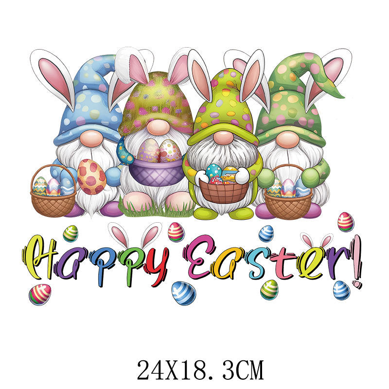 Wholesale 10pcs Easter Car Rabbit Cartoon UV DTF Ready to Press Transfers Wraps