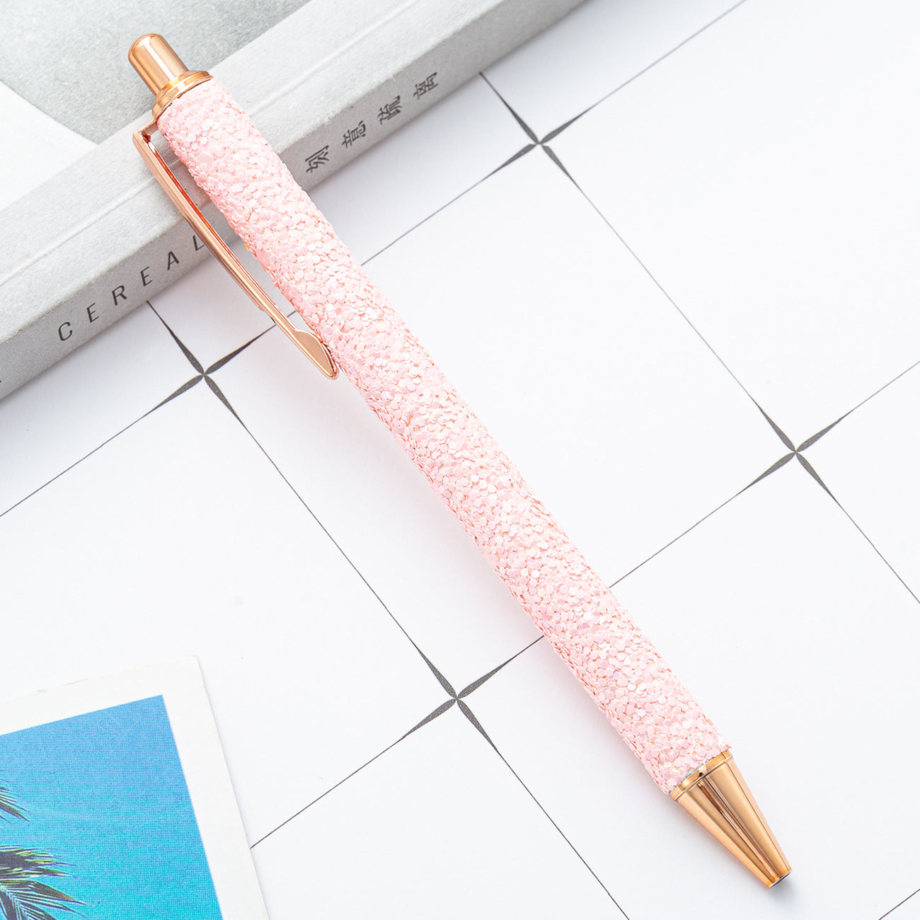 Wholesale Spot Gold Powder Press Ballpoint Pen