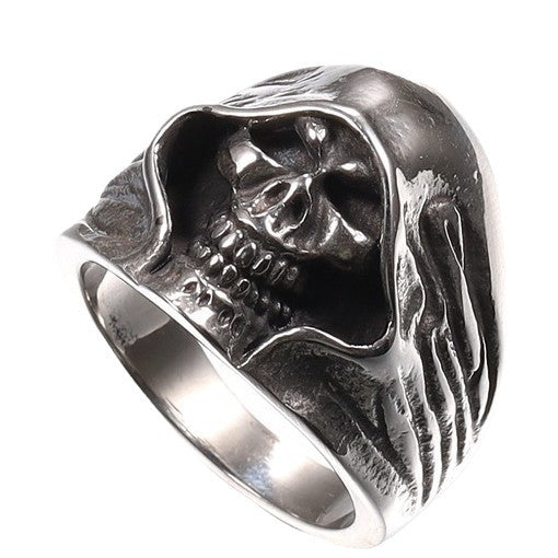 Wholesale Punk Grim Reaper Skull Men's Ring