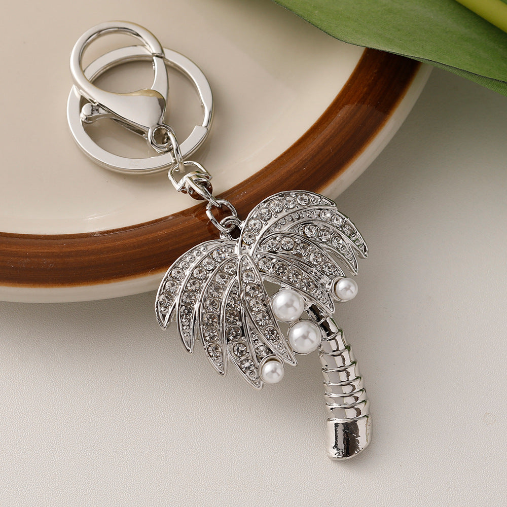 Wholesale nut tree inlaid with diamond pearl metal key