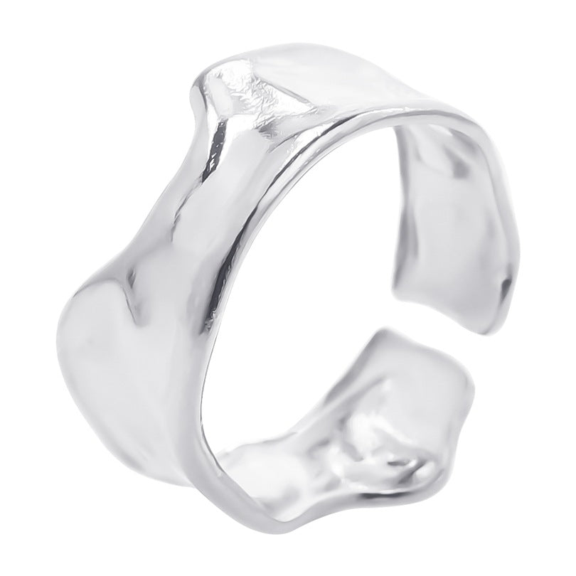 Wholesale Irregular Seven Color Golden Steel Titanium Rings with Irregular Shapes