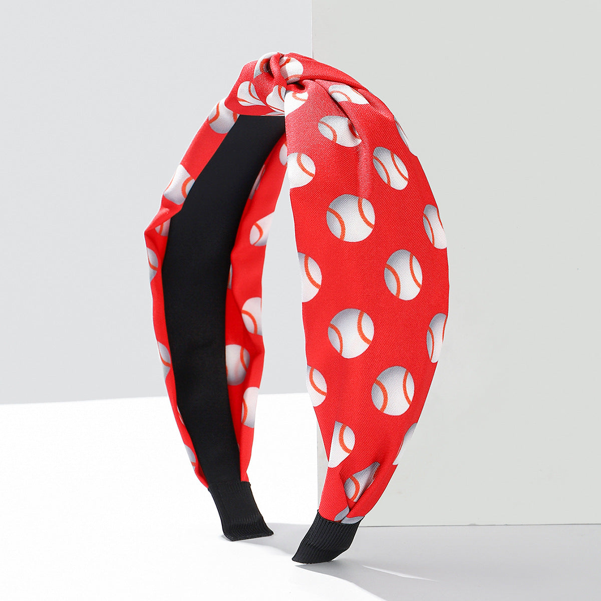 Wholesale  Sports Wind Hair Band Fabric Baseball Printing Simple Knot Hair Band