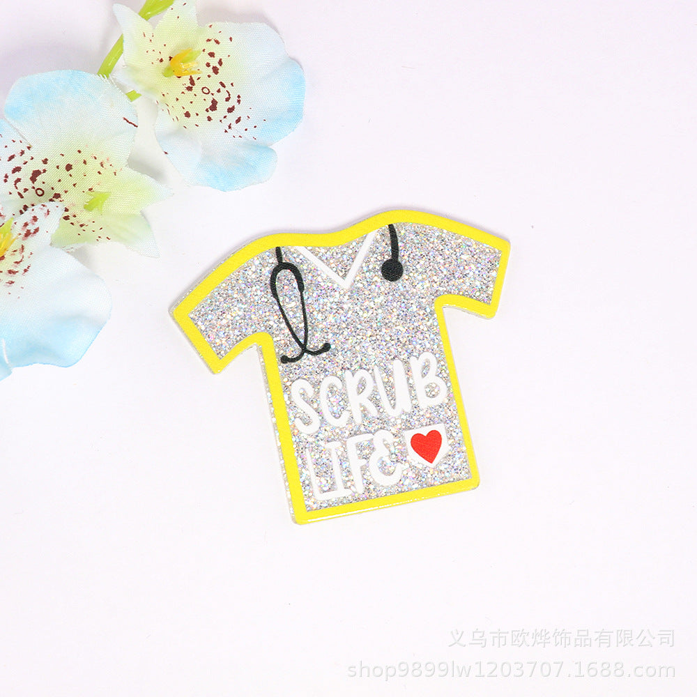 Wholesale 10PCS Loose Powder Cartoon Nurse Clothes Jewelry Acrylic Accessories