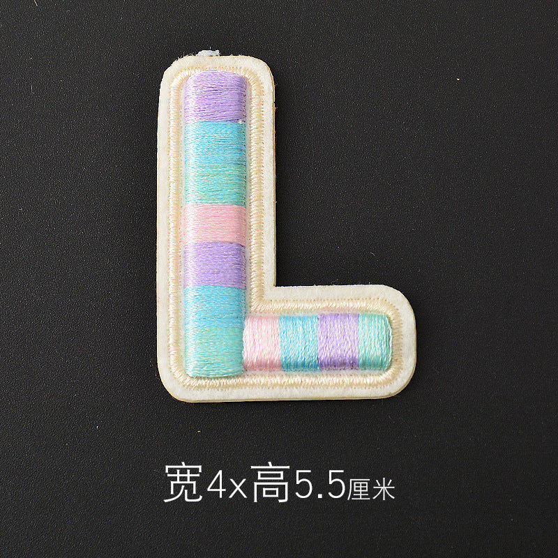 Wholesale Polyester 3D Embroidered Letter Patches Rainbow Self Adhesive DIY Fabric Appliques For Clothing Bags Shoes Hats Boutique Resale