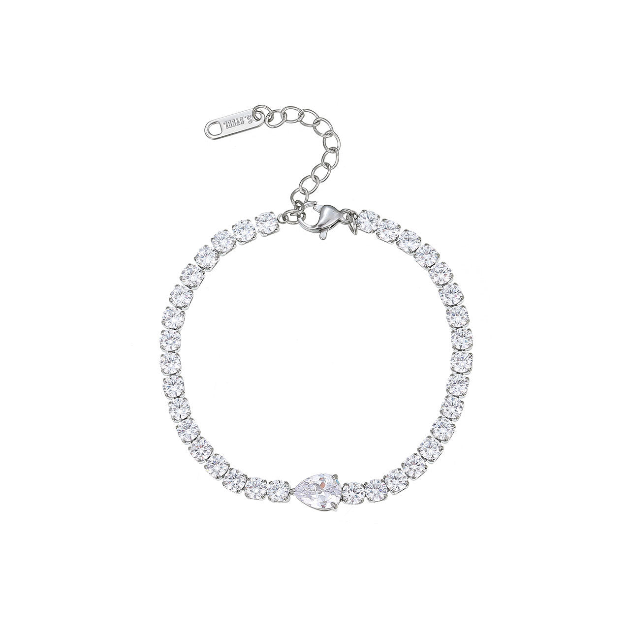 Wholesale Diamond-encrusted Geometric Titanium Steel Bracelet