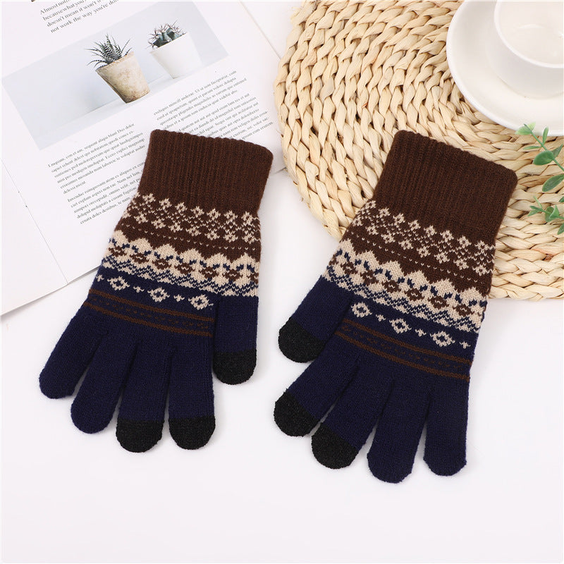 Wholesale Thick and Warm Knitted Glove with Velvet