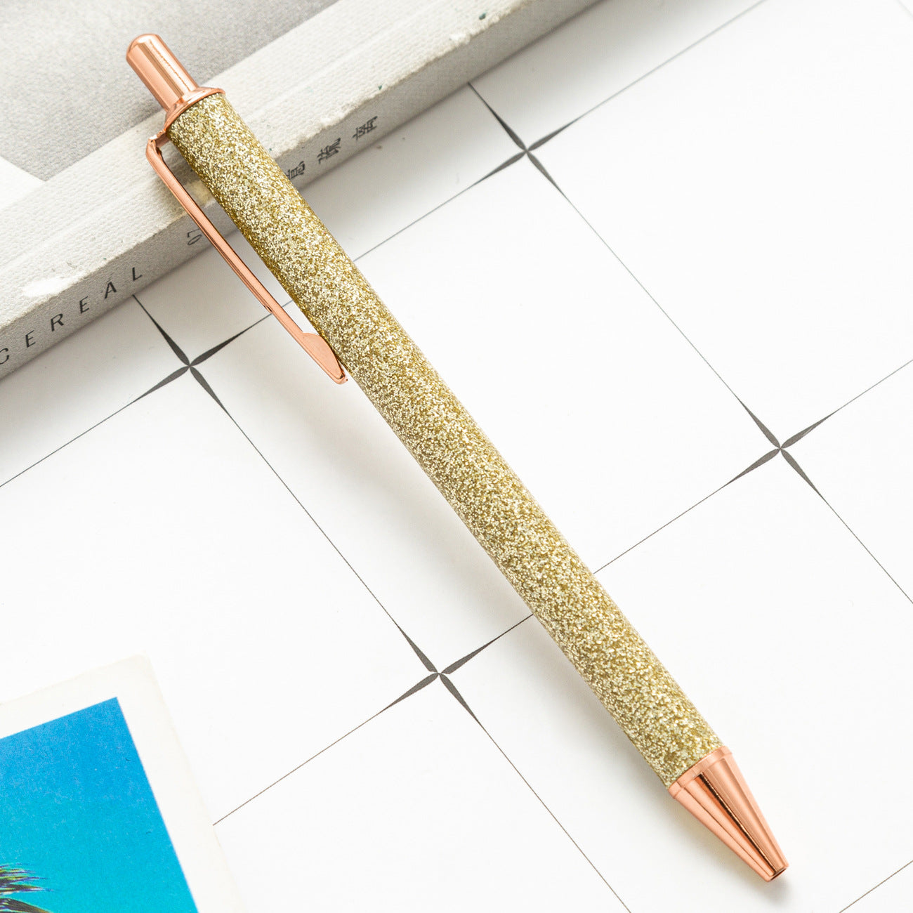 Wholesale Spot Gold Powder Press Ballpoint Pen