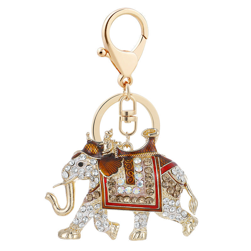 Wholesale Zinc Alloy Elephant Diamond Keychain