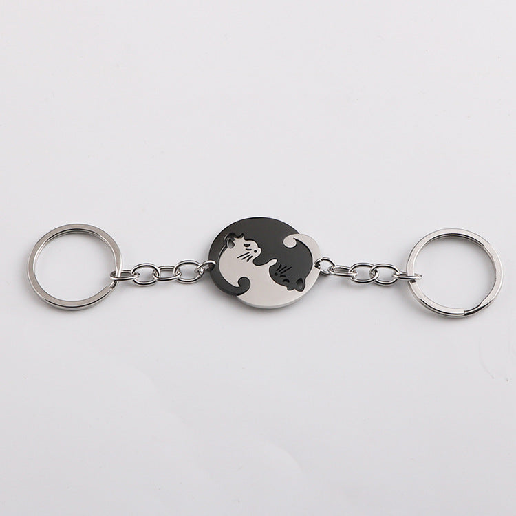 Wholesale Love Cat Metal Keychain