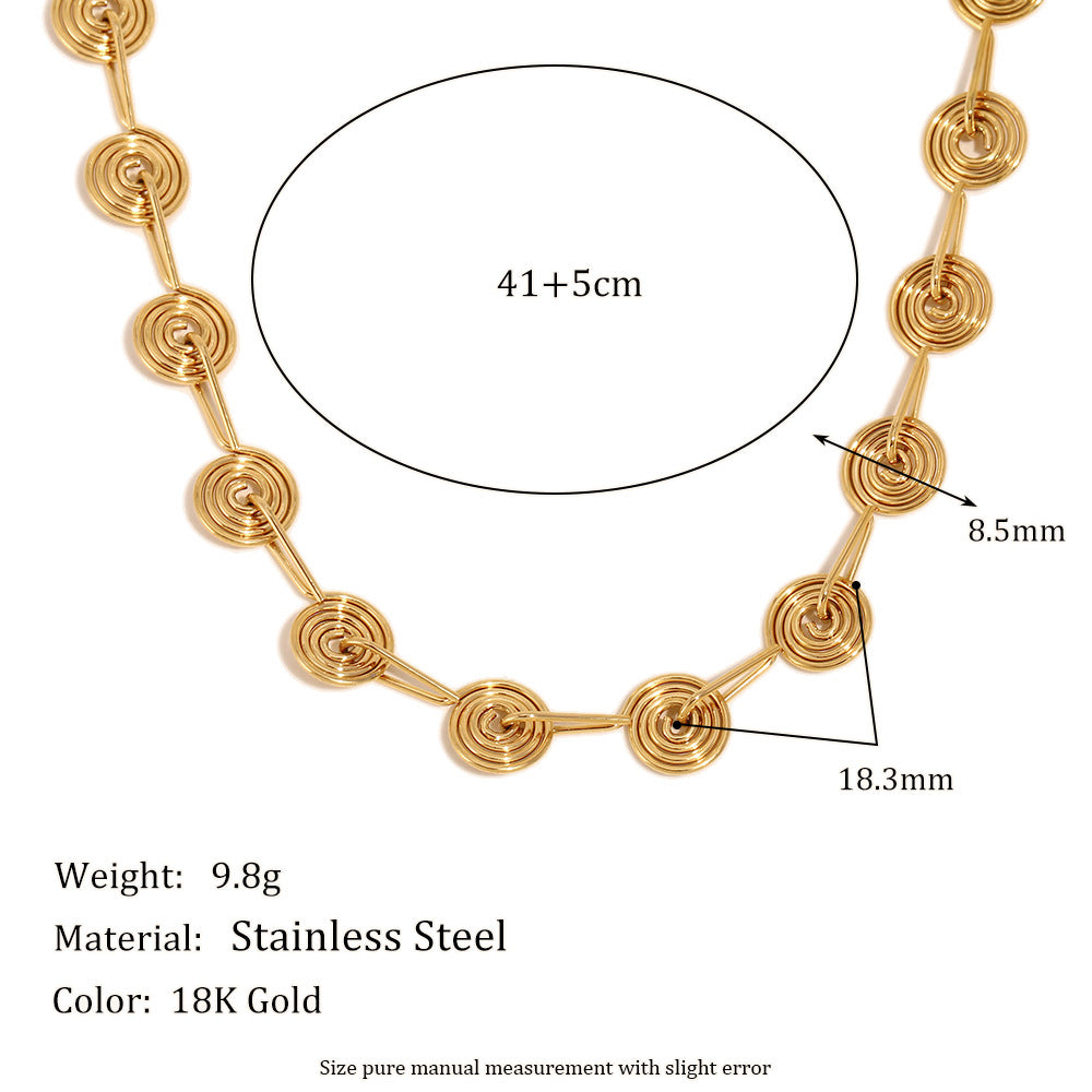 Wholesale O-shaped chain featuring the sun moon and stars Stainless Steel Necklace