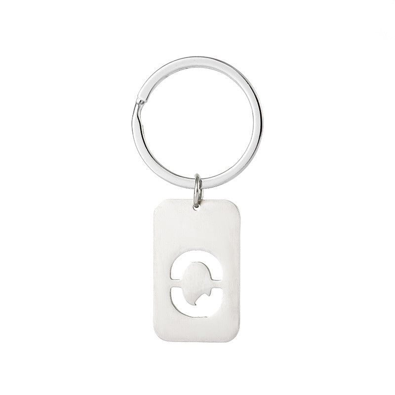 Wholesale Stainless Steel Creative Hollow 26 Letter Keychain