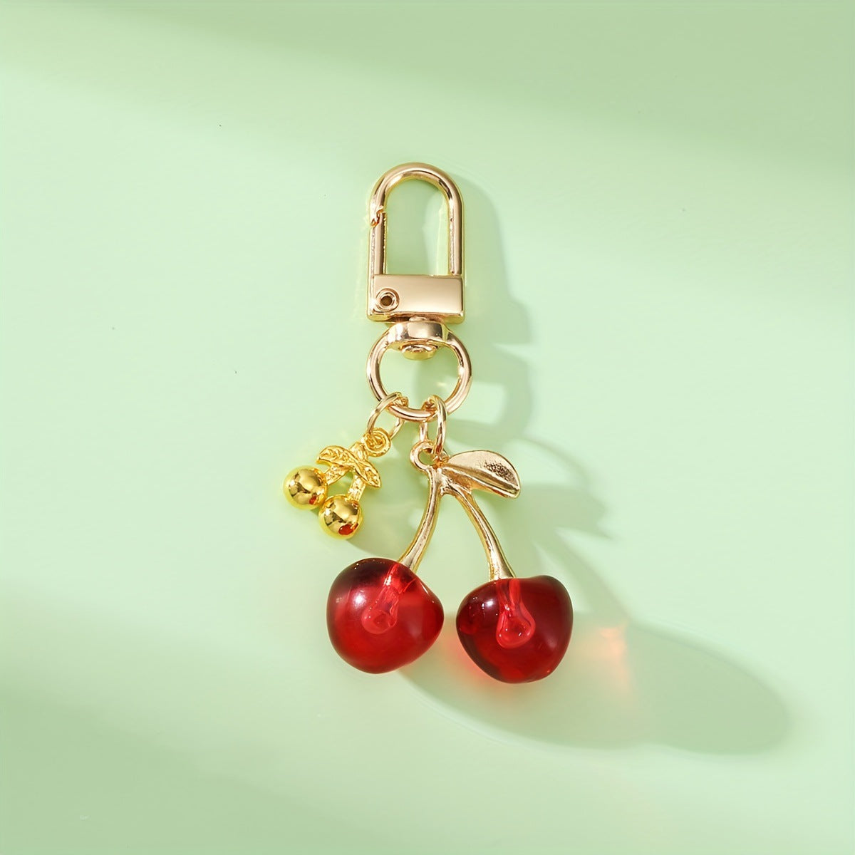 Wholesale Resin red cherry keychain