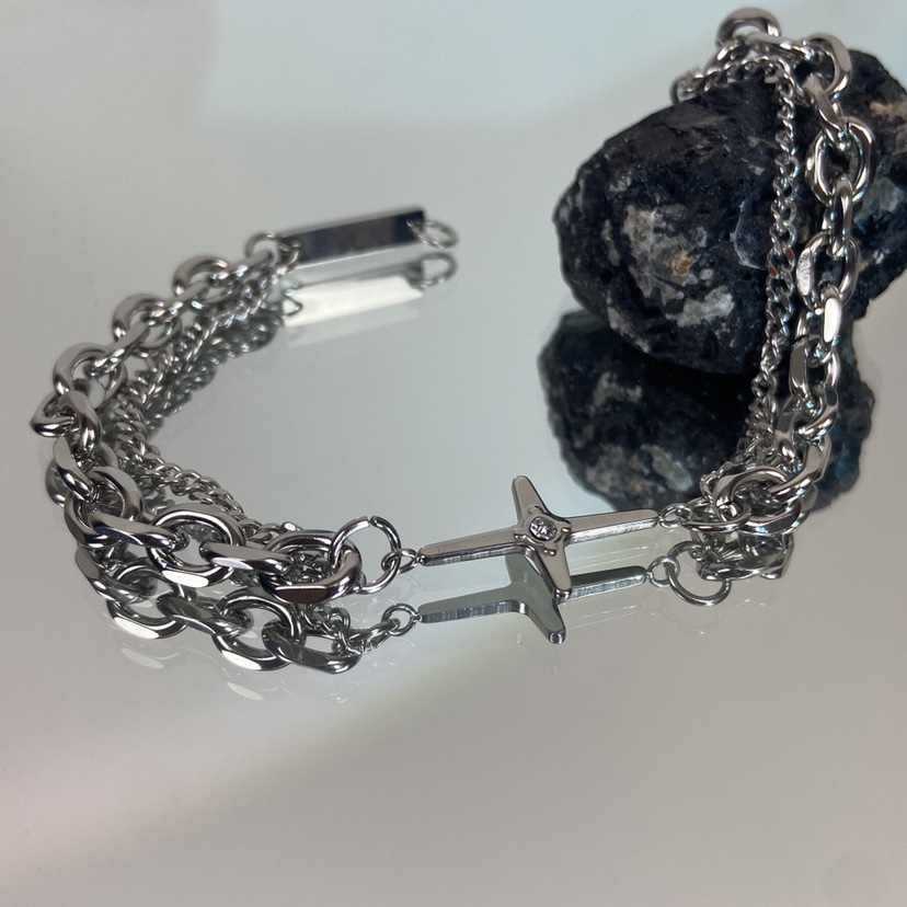 Wholesale Cross Diamond-encrusted Double-layer ins Design Hip-hop Simple All-match Accessories