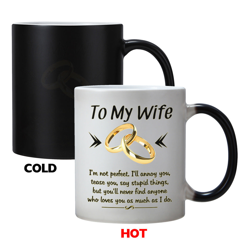 Wholesale Rings Wives Husbands Color Changing Ceramic Mugs