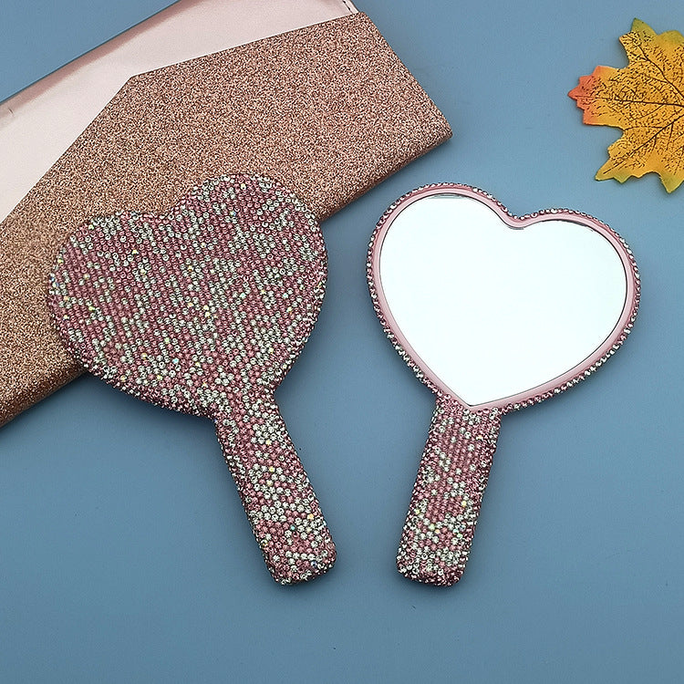 Wholesale of Valentine's Day Ceramic Clay with Diamond Handle Mirrors