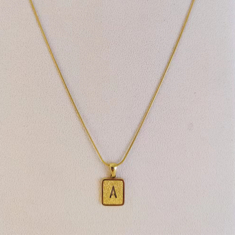 Wholesale Hollow 26 English Letter Titanium Steel Necklace