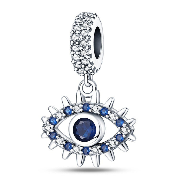 Wholesale Palm Devil' s Eye set with diamonds and silver plated Charms
