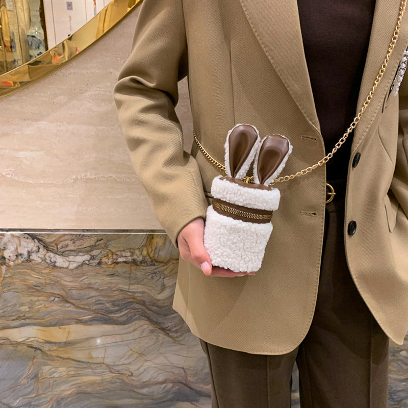 Wholesale Children's Bag Lambswool Mini Lipstick Bag Chain Crossbody Bag