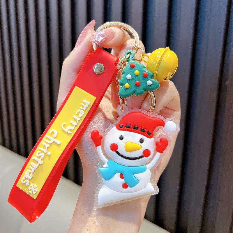Wholesale Christmas Cartoon Snowman Santa Claus PVC Keychain