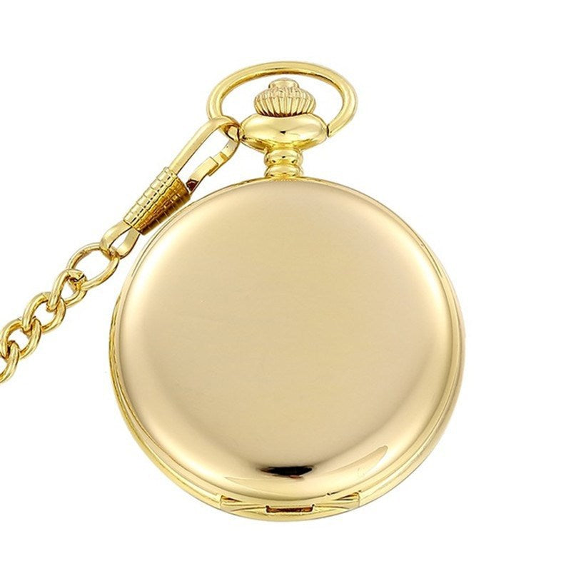 Wholesale Flip back retro Roman numerals laser logo engraved pocket watch