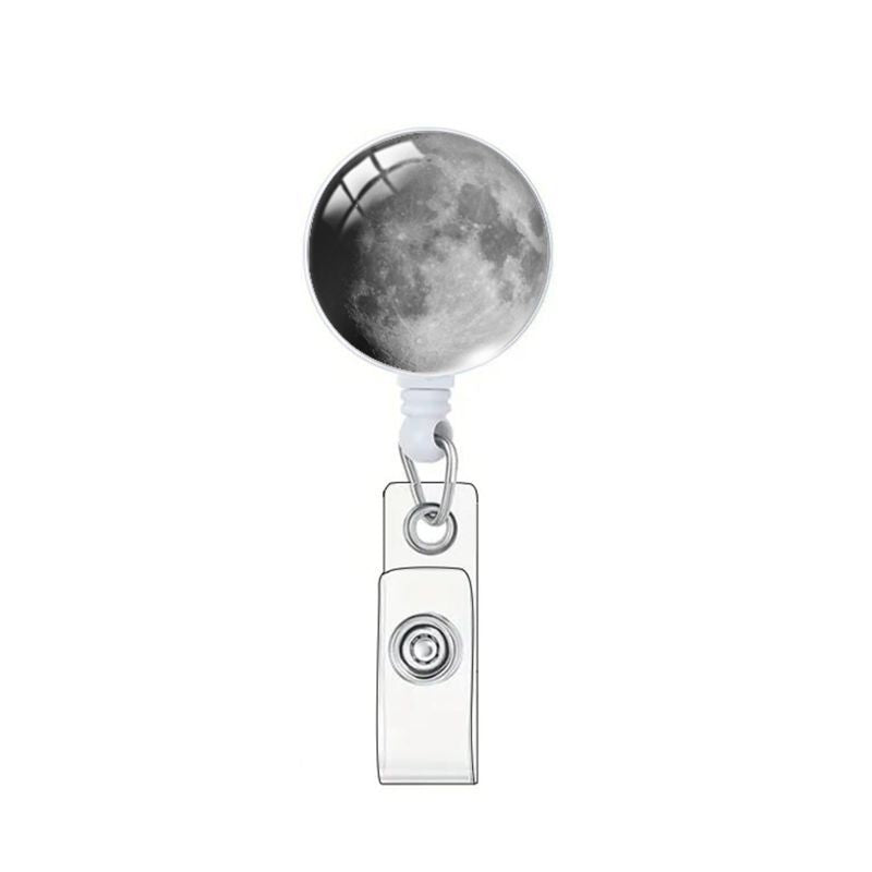 Wholesale Vast Starry Sky Moon Retractable Glass Keychain