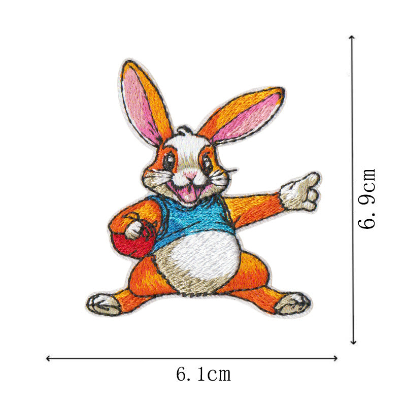 Wholesale Cute Cartoon Rabbit Embroidered Patch Set 9 Pieces Polyester Cotton Decorative Accent For Coats Bags Hats Boutique Resale