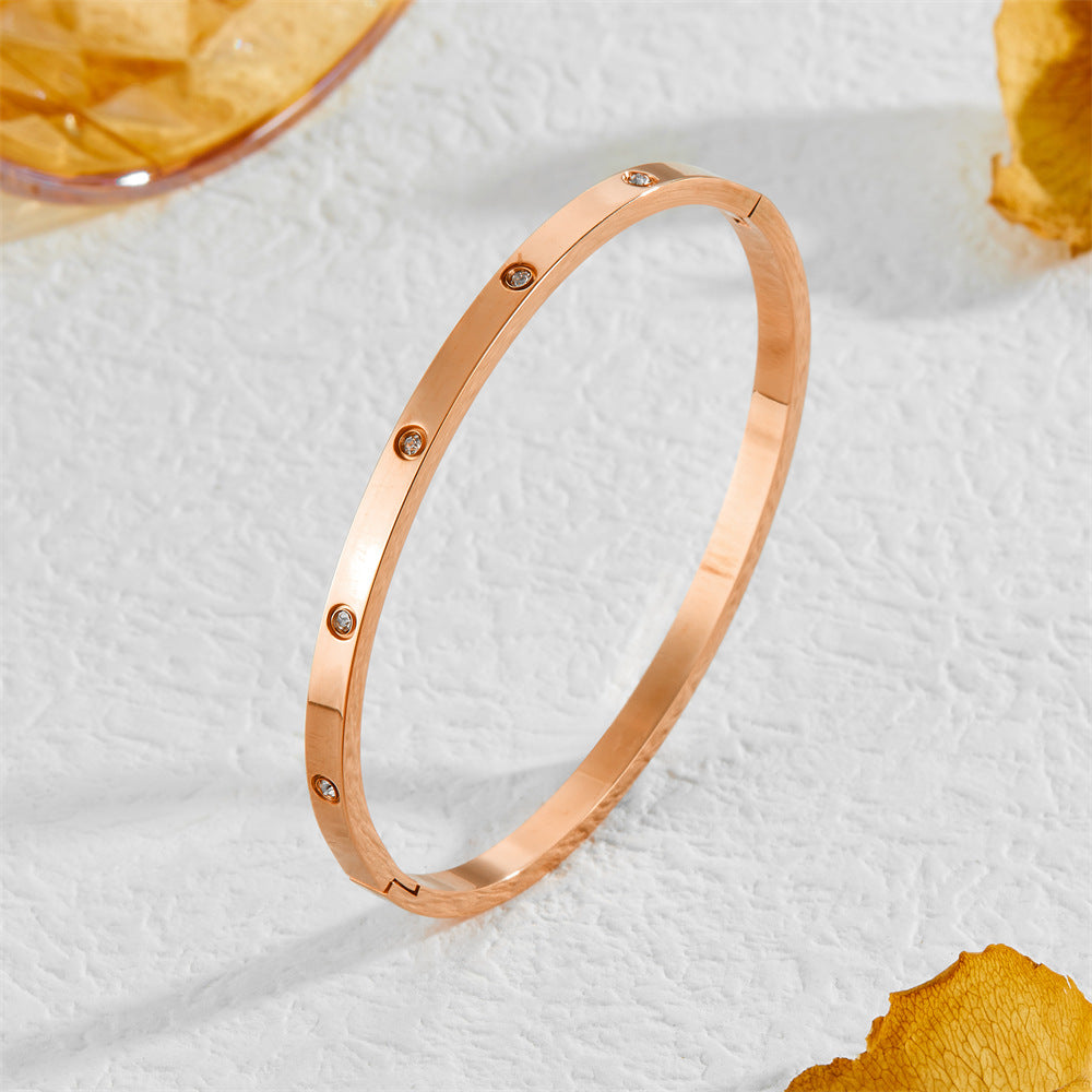 Wholesale Ten diamond titanium steel bracelet full of stars and diamonds bracelet