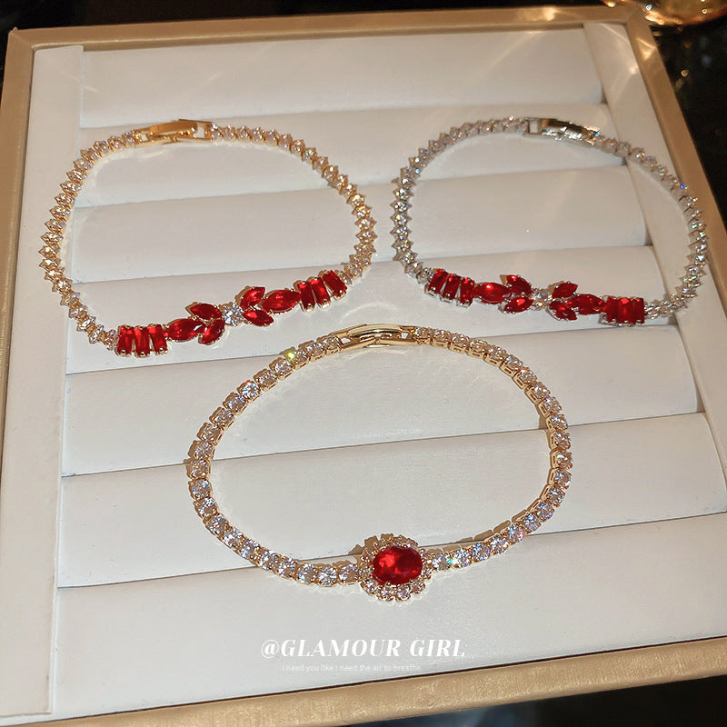 Wholesale Zircon Square Leaf Buckle Metal Bracelets