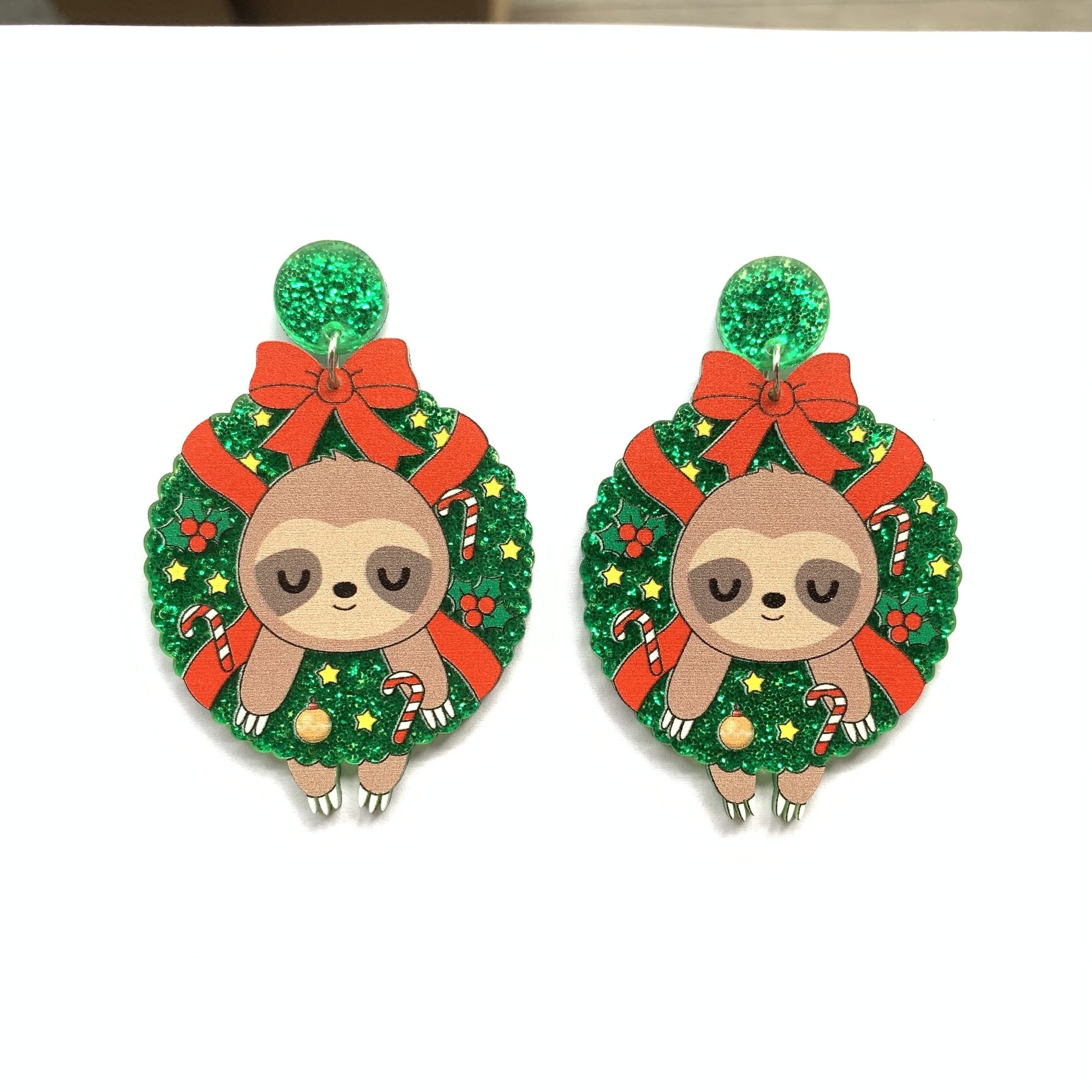 Wholesale Puppy, Kitten, Sloth, Christmas Wreath, Bow Tie, Acrylic Earrings