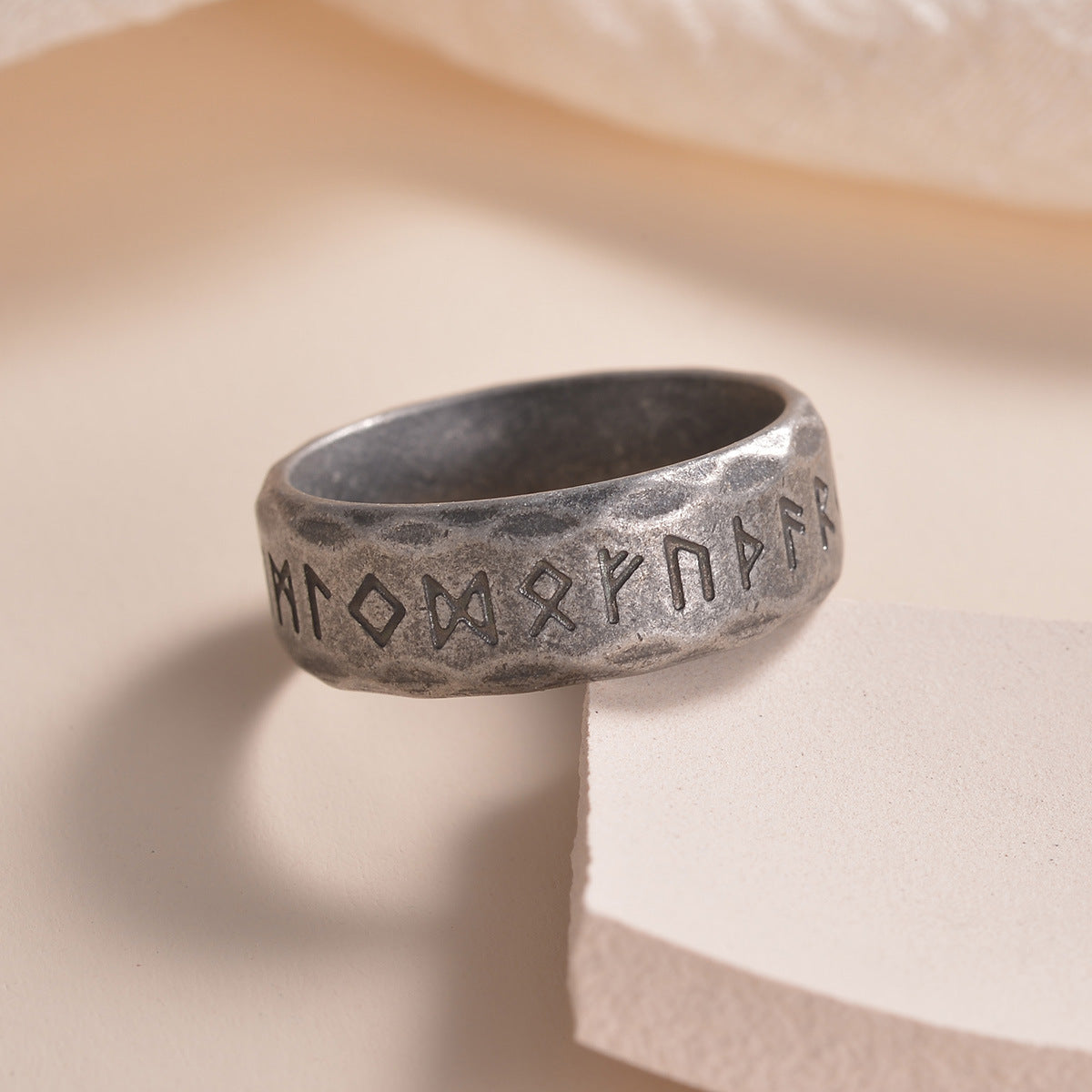 Wholesale Vintage Nordic Viking Rune Titanium Steel Ring
